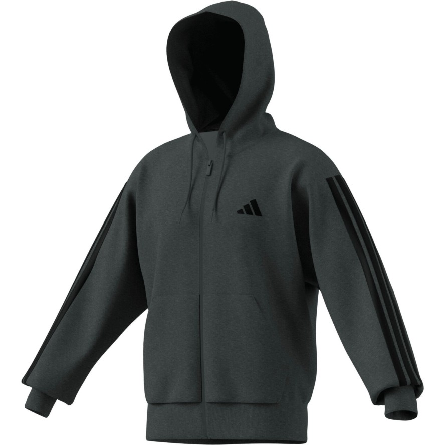 Bluza z kapturem z pełnym zamkiem błyskawicznym adidas Essentials 3-Stripes Flee