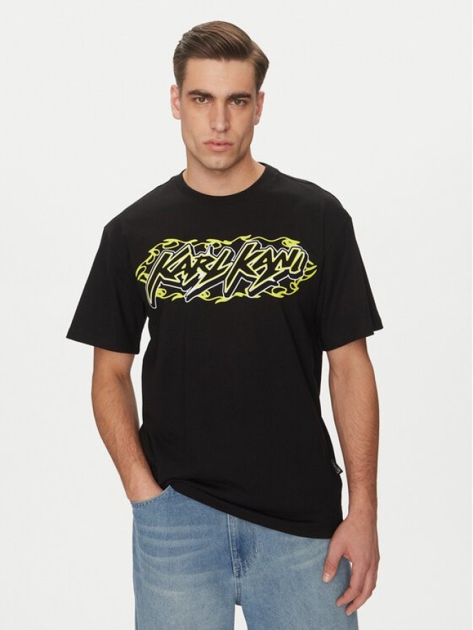 Karl Kani T-Shirt Woven Signature Heat 60300355 Czarny Regular Fit