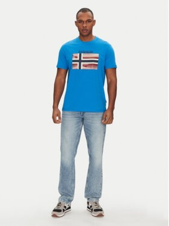 Napapijri T-Shirt S-Lari NP0A4IE5B2W1 Niebieski Regular Fit