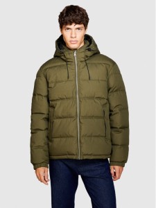 Sisley Kurtka zimowa 23VFSN02J Zielony Regular Fit