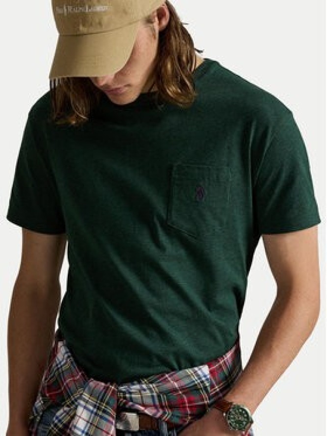 Polo Ralph Lauren T-Shirt 710671438460 Zielony Custom Slim Fit