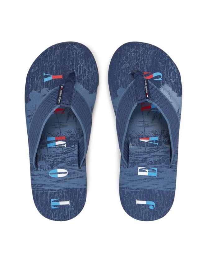 Tommy Jeans Japonki Tjm Elevated Beach Sandal EM0EM01561 Niebieski