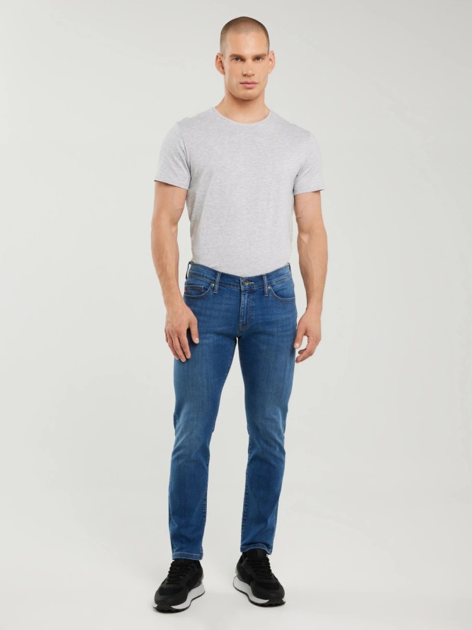 Jeansy męskie dopasowane niebieskie Tedd 356