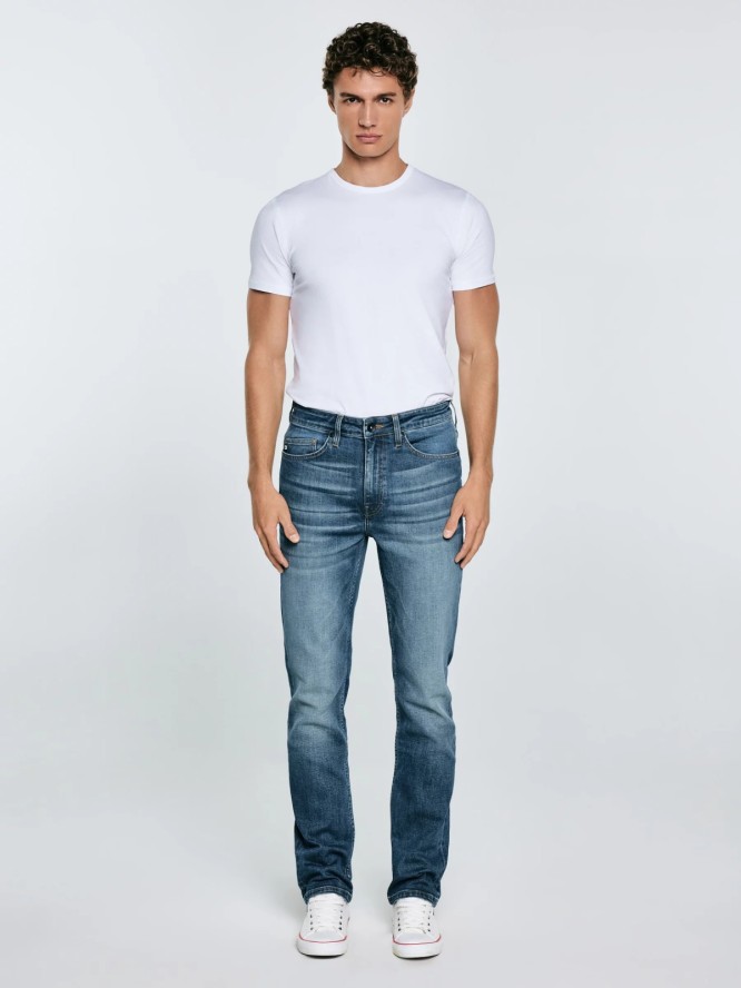 Jeansy męskie dopasowane niebieskie Terry High Waist 329