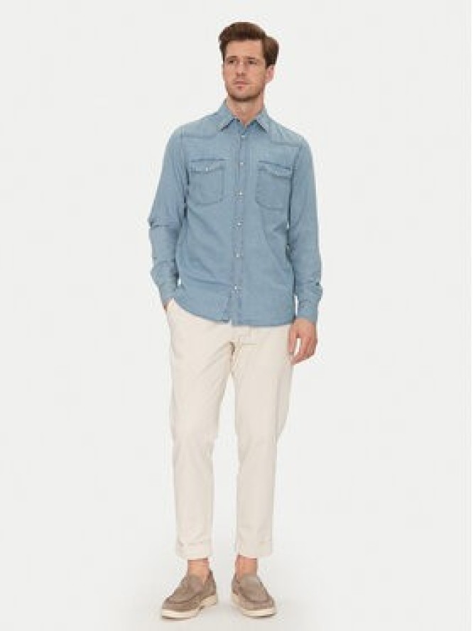 INDICODE Koszula jeansowa Ask 20-605 Niebieski Slim Fit