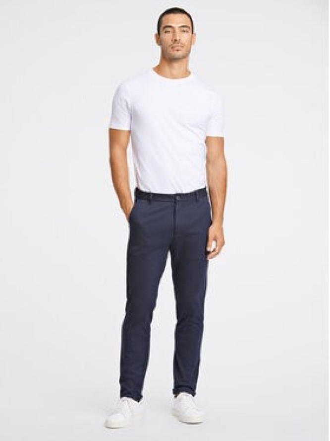 Lindbergh Chinosy 30-01007A Granatowy Slim Fit