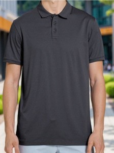 Bawełniana koszulka polo - szary