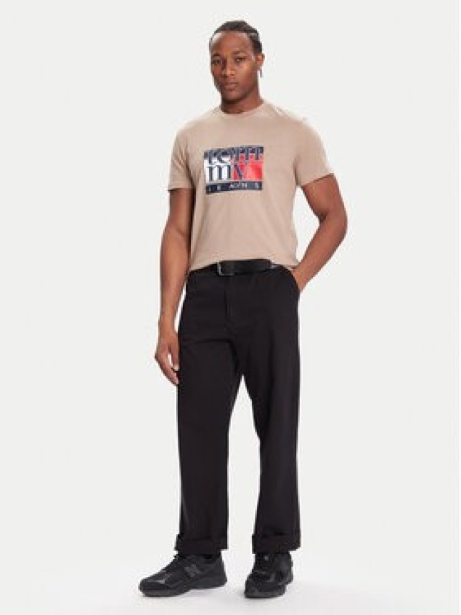 Tommy Jeans T-Shirt DM0DM21977 Beżowy Regular Fit