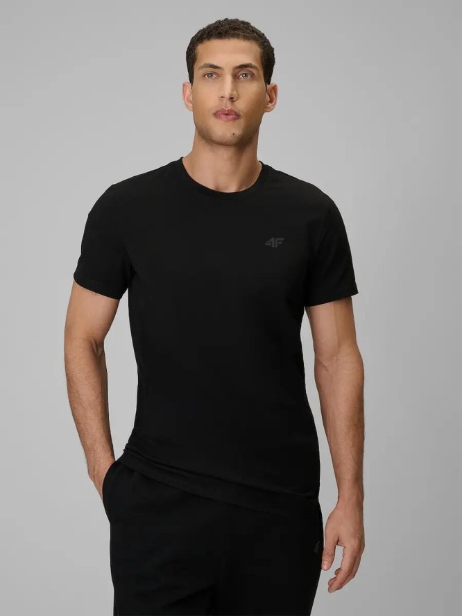 T-shirt slim gładki męski 4F