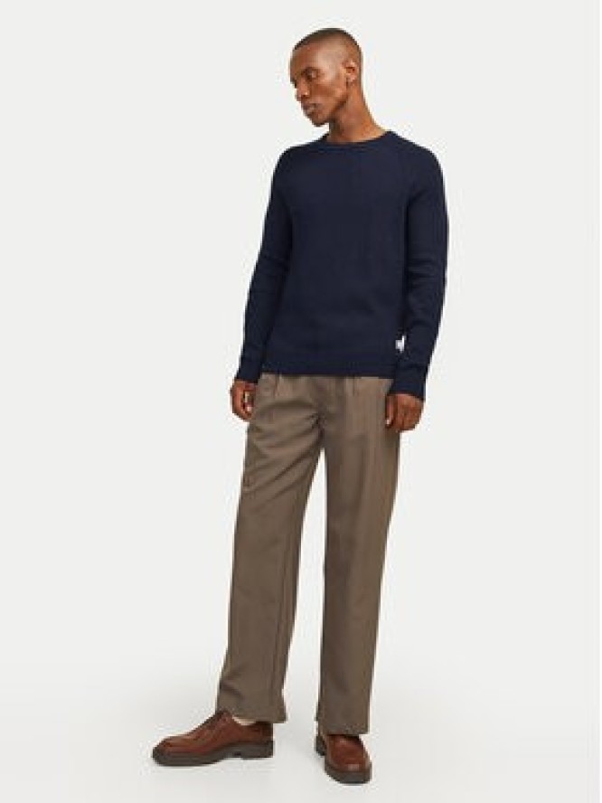 Jack & Jones Sweter Pannel 12258471 Granatowy Regular Fit