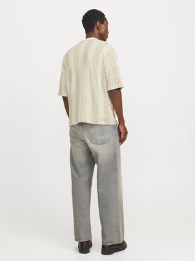 Jack & Jones Koszula Tyler 12272863 Écru Loose Fit