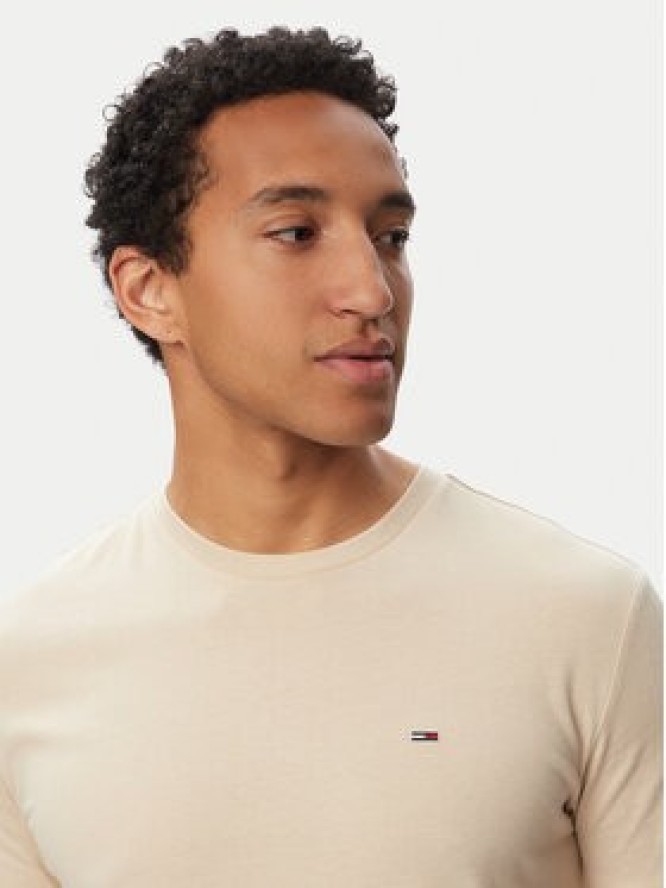 Tommy Jeans T-Shirt Jaspe Htr Tee Ext DM0DM20363 Beżowy Slim Fit