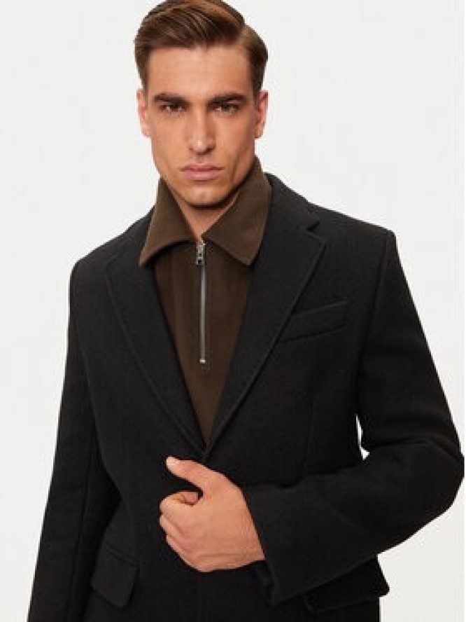 AMI Paris Płaszcz wełniany HCO010.WV0049 Czarny Regular Fit