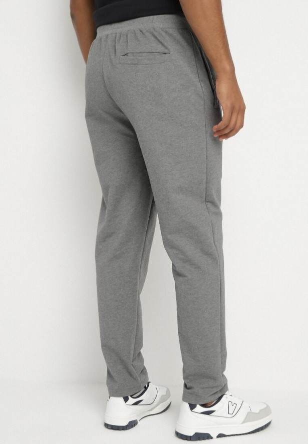 Ciemnoszare Spodnie Dresowe z Gumką i Sznurkiem w Pasie Palaretia