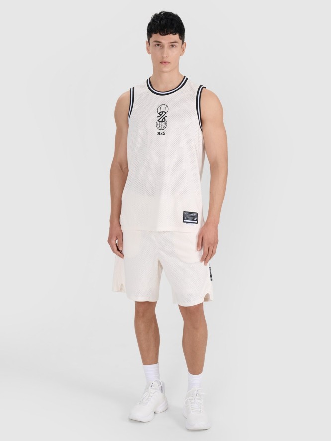 4F Spodenki do koszykówki szybkoschnące męskie - białe XL