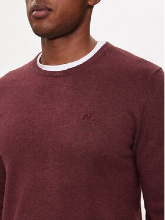 Lindbergh Sweter 30-80043 Bordowy Slim Fit