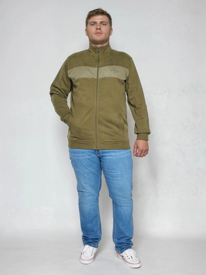 Bluza męska bawełniana na stójce khaki Johnson 303