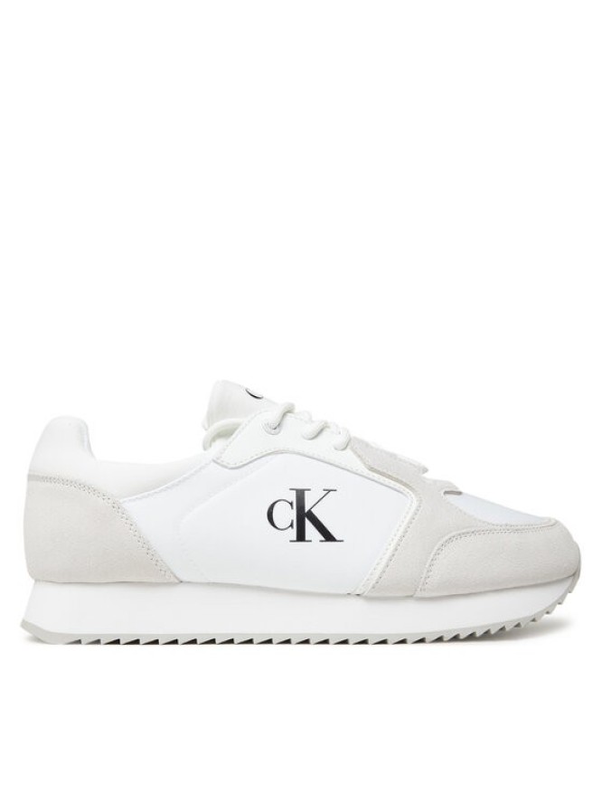 Calvin Klein Jeans Sneakersy Retro Runner Sock Lace Up Ny-Su YM0YM01326 Biały