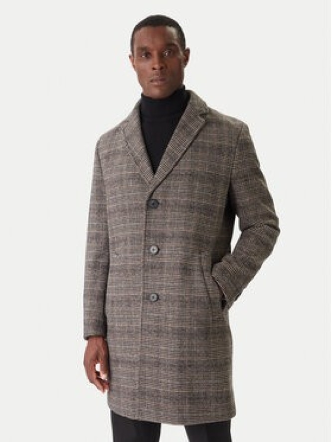 KARL LAGERFELD Płaszcz wełniany 455733 554755 Szary Regular Fit