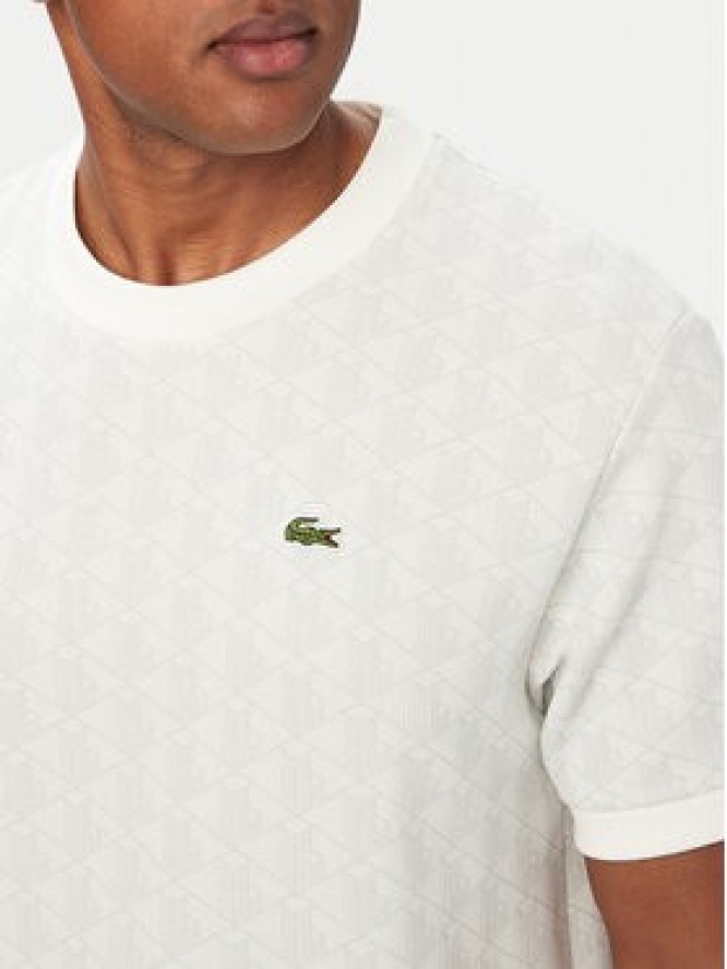 Lacoste T-Shirt TH1197 Beżowy Regular Fit