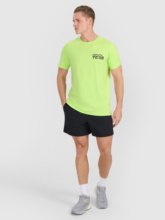 4F T-shirt regular z nadrukiem męski - zielony XL