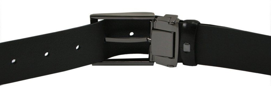 Klasyczny Pasek Męski, Skórzany - Victorio - Czarny