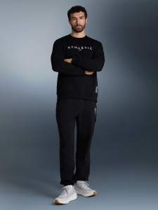 4F Bluza dresowa nierozpinana bez kaptura męska - czarna M