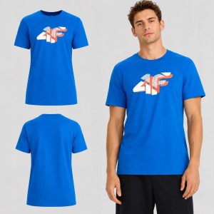 T-SHIRT MĘSKI 4F KOSZULKA BAWEŁNIANA Z NADRUKIEM M2667 SS26