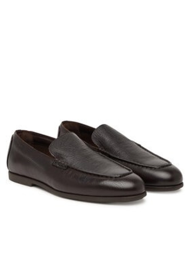 Calvin Klein Lordsy Low Prof Loafer Txt Lth HM0HM02175 Brązowy ciemny