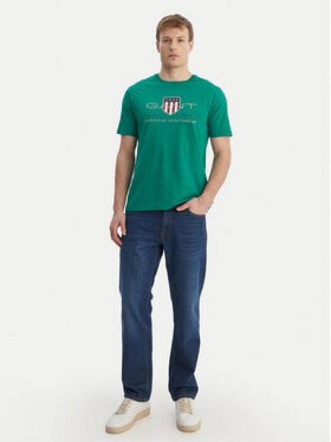 Gant T-Shirt Archive Shield 2003199 Zielony Regular Fit