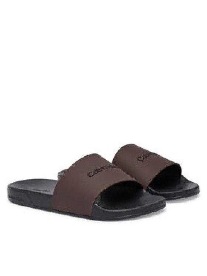 Calvin Klein Klapki Ess Slide Monobrand Cv HM0HM02107 Brązowy
