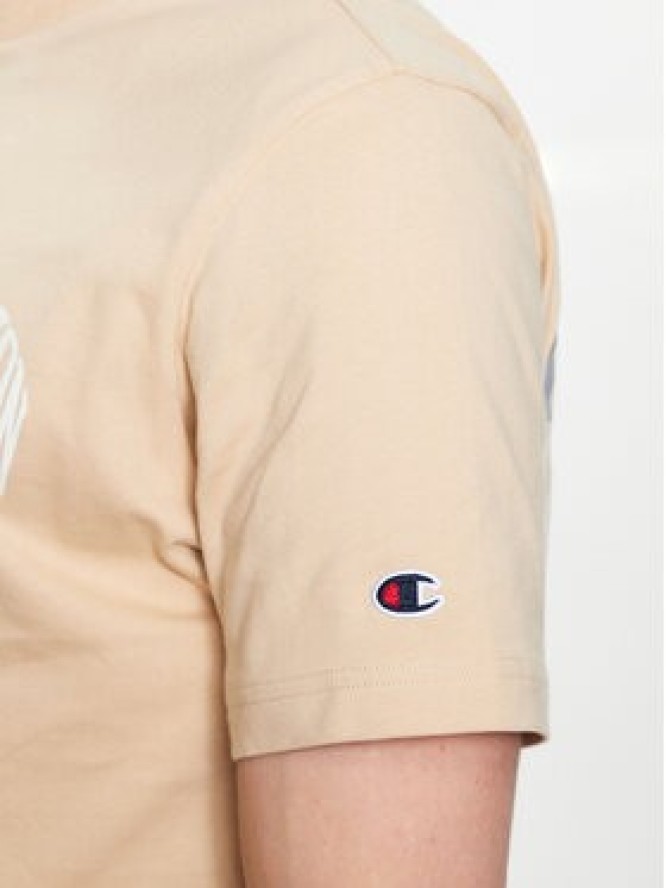 Champion T-Shirt 218521 Beżowy Regular Fit
