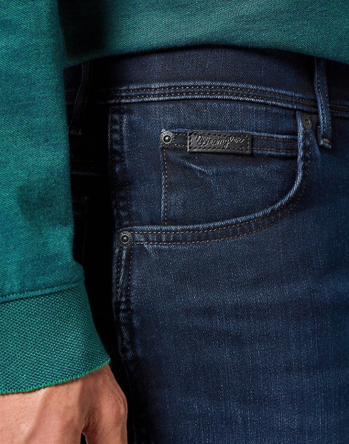 WRANGLER MĘSKIE SPODNIE JEANSOWE TEXAS SLIM MIDNIGHT RODEO 112358219 W12S017433