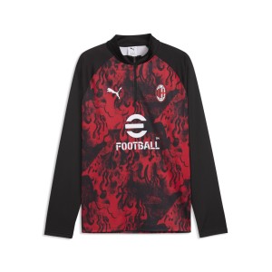 Męska koszulka na rozgrzewkę AC Milan z zamkiem 1/4 PUMA