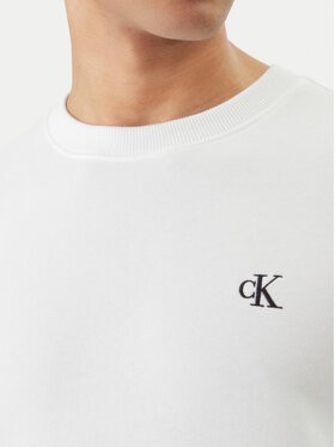 Calvin Klein Jeans Bluza Embroidered Logo J30J314536 Biały Regular Fit