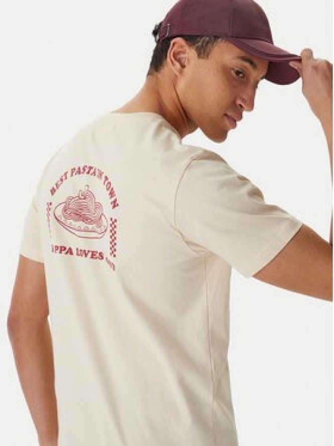 Kappa T-Shirt 37276IW Beżowy Regular Fit