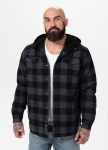 Kurtka męska Pitbull flanelowa z kapturem Pioneer