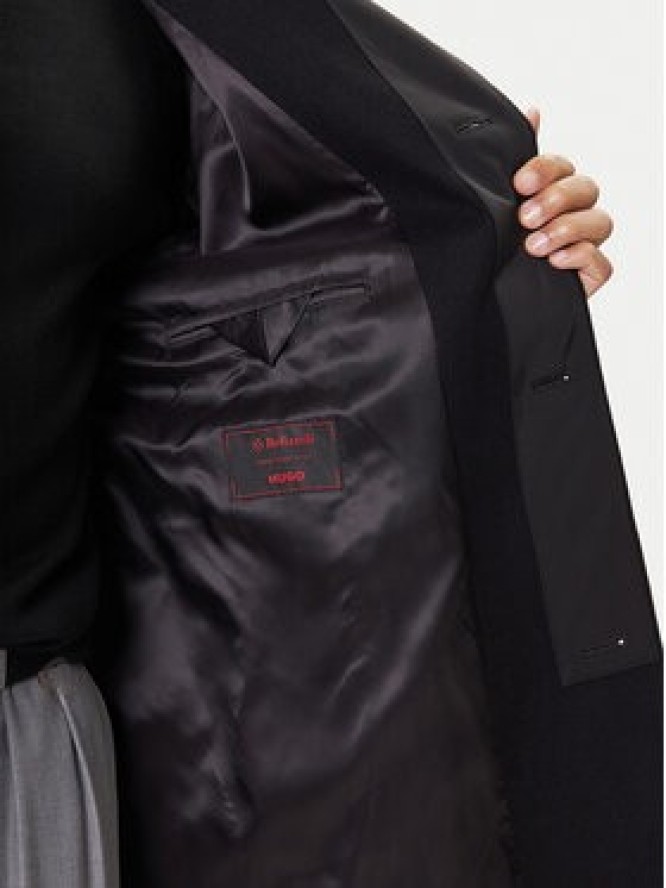 HUGO Płaszcz wełniany Mintrax2541 50546551 Czarny Regular Fit