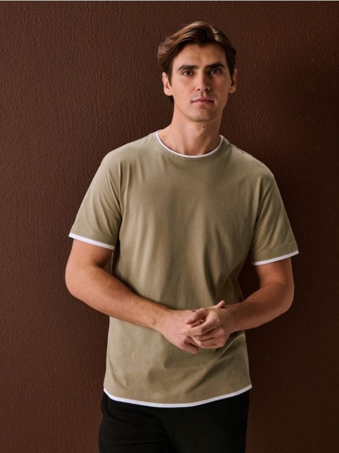 Bawełniana koszulka basic - zielony