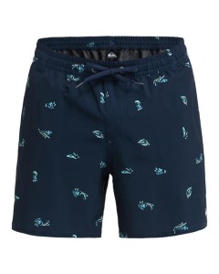 Szorty kąpielowe dla Mężczyzn STRETCH PRINTED VOLLEY 16" Czarny