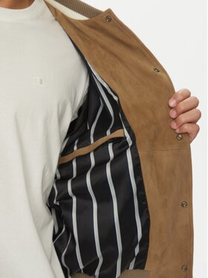 HUGO Kurtka skórzana Ledam 50534326 Beżowy Relaxed Fit