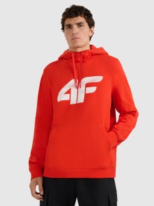 4F Bluza dresowa nierozpinana z kapturem męska - czerwona XL