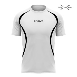 Koszulka do biegania unisex Givova Running Biało-czarna Biało-czarna