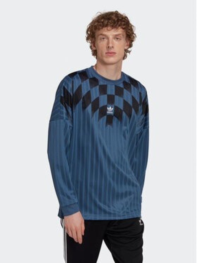 adidas Longsleeve Rekive Graphic HK7331 Niebieski Loose Fit