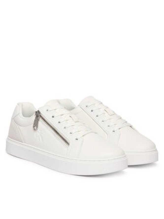 Calvin Klein Sneakersy Classic Cup Laceup Zip Lth YM0YM01437 Biały