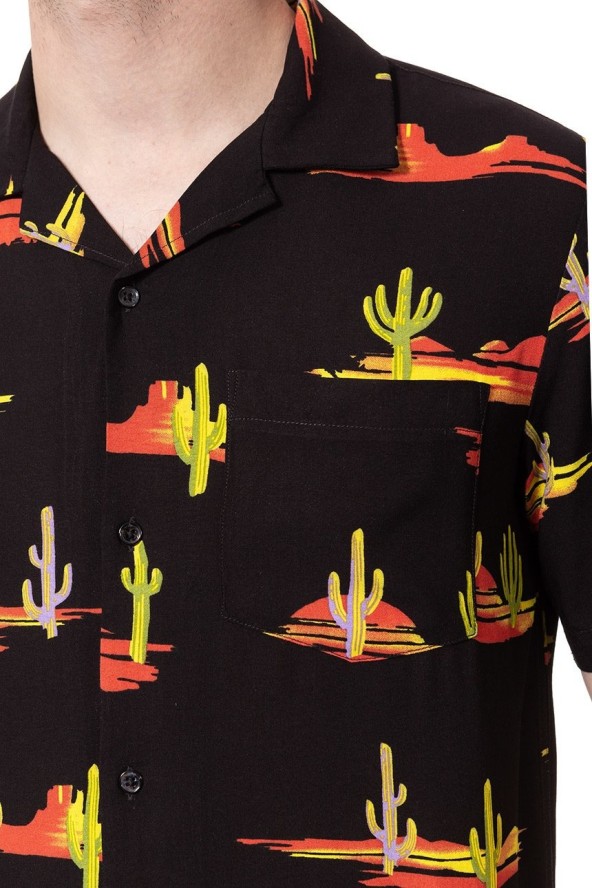 KOSZULA WRANGLER SS RESORT SHIRT BLACK W5907TI01 112129666