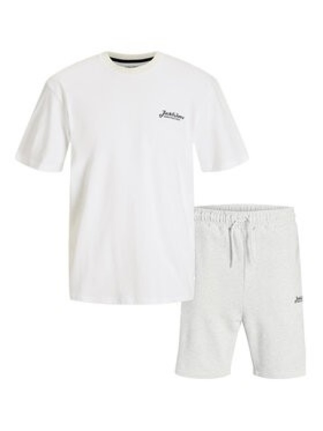Jack & Jones Komplet t-shirt i szorty sportowe Beau 12277466 Biały Relaxed Fit