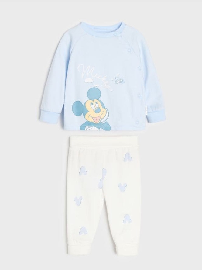Bawełniany komplet: bluza i legginsy Mickey Mouse - niebieski