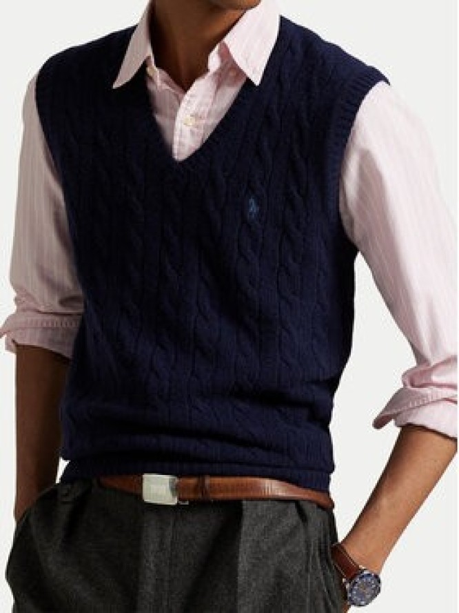 Polo Ralph Lauren Sweter 710974166001 Granatowy Regular Fit