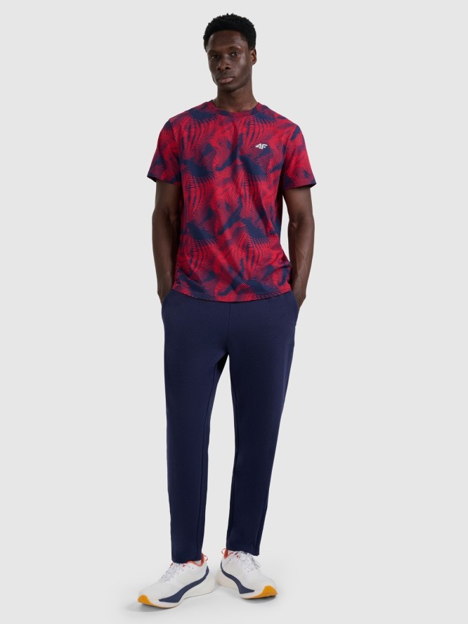 4F T-shirt regular z nadrukiem męski - czerwony S